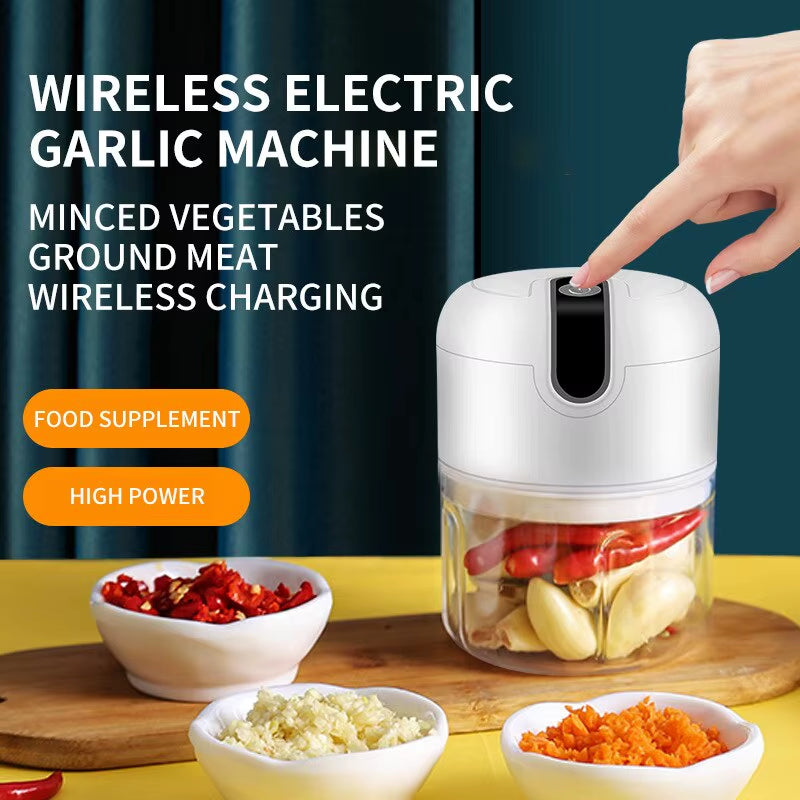 Compact Electric Garlic Masher & Multi-Function Mini Chopper - USB Rechargeable Meat Grinder for Effortless Cooking
