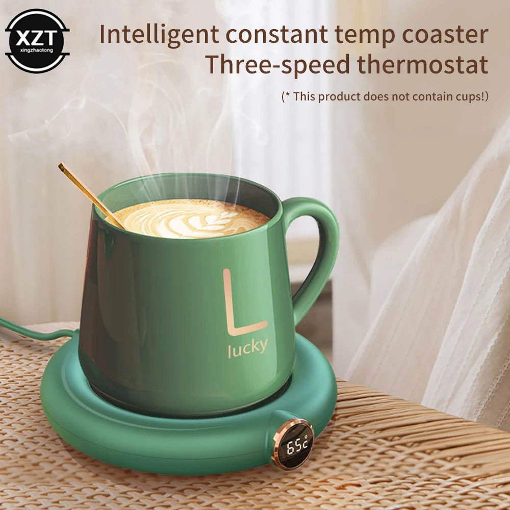 USB Coffee Cup Warmer - Adjustable Temperature Heating Pad for Milk, Tea, and More